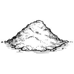 Obraz premium Vintage sketch of a pile of flour on a flat surface 