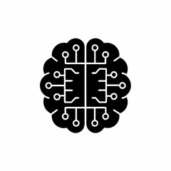creative details AI brain chip icon Vector Illustration
