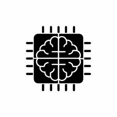 creative details AI brain chip icon Vector Illustration