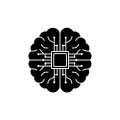 creative details AI brain chip icon Vector Illustration
