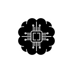 creative details AI brain chip icon Vector Illustration