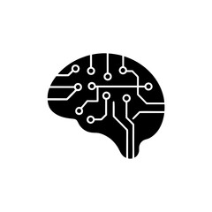 creative details AI brain chip icon Vector Illustration