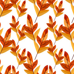 autumn leaves seamless pattern