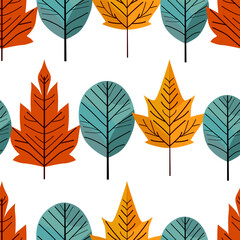 autumn leaves seamless pattern