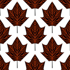 autumn leaves seamless pattern