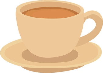 Illustration of Coffee Cup on Saucer