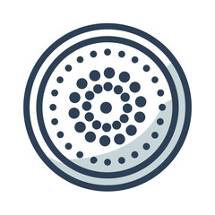 Abstract circular design with gradient dots against black backdrop