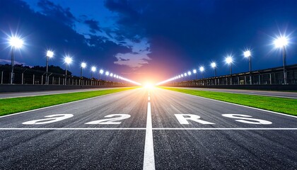 Obraz premium Racing track at twilight