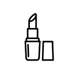 Simple line drawing of an open lipstick tube and cap