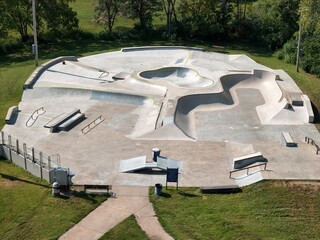 Fototapeta premium Centennial Park Skatepark in Lawrence, KS