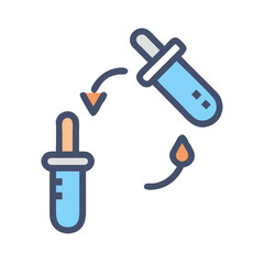 Process of liquid being transferred between two dropper tools