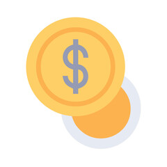 Two gold coins with the dollar sign concept