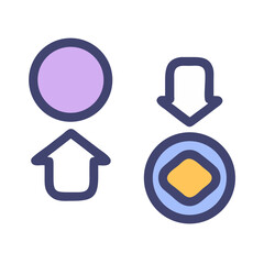 Simple Up and Down Arrow Icons on Black Background