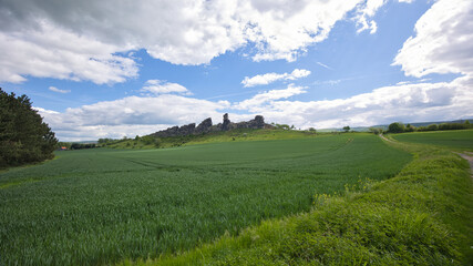 The famous natural rock formation in the Harz Mountains is called Teufelsmauer or in English Devil's Wall.