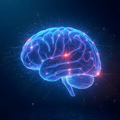 Futuristic Blue Background with Artificial Intelligence and Innovation Concept