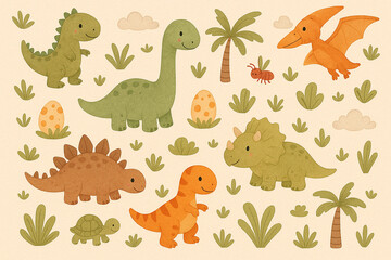 Cute Cartoon Dinosaur Collection