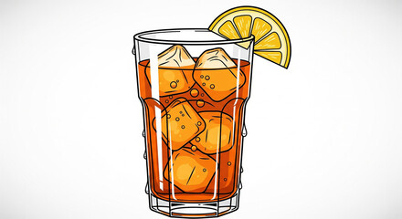 Drink lemonade with lemon and mint hand drawn engraving style vector illustration.