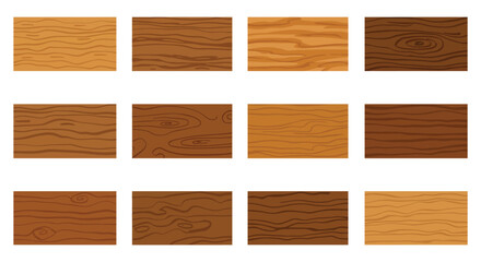 Various shades of wood grain patterns on squares of different brown hues