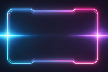 Glowing neon frame with vibrant light effects on dark background