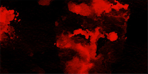 Watercolor red grunge abstract background painting stylist charming modern. Gloomy black and red colors background for design. Hand painted vector illustration with watercolor design. 
