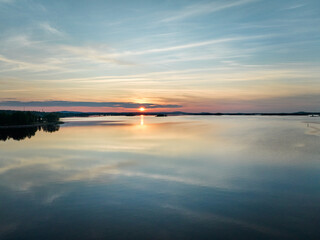 Fototapeta premium sunset over the lake