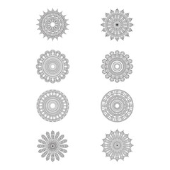 Architectural Elements Forming Mandala Line Art Vector Design