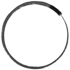 black and white color zen round cycle frame. Abstract watercolor digital circle speech for text and pic -element illustration