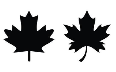 “Canadian Maple Leaf Vector Set – Red & Black Silhouettes, Icon & Symbol Collection”