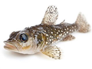 Naklejka premium Closeup Spotted Fish Studio Shot White Background