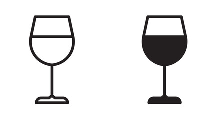 wine glasses vector icon set. 