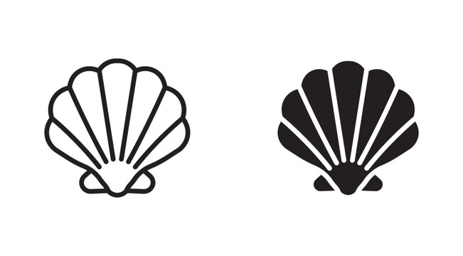 seashell icon set , vector illustration,