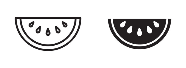 watermelon slice icon set, fruit vector design . 