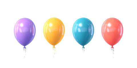 Four colorful glossy balloons against a black background
