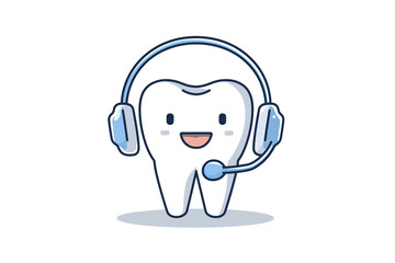 Obraz premium Teledentistry Call Center Mascot with a Friendly Smile