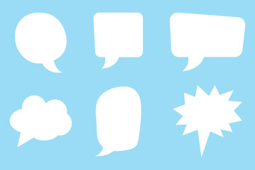 Collection of doodle speech bubbles, stickers, text boxes icons