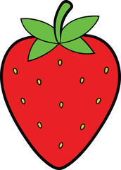 Obraz premium Bright glossy red strawberry fruit vector illustration scalable eps icon transparent background