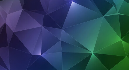Obraz premium Gradient geometric background with purple to green abstract low poly pattern design
