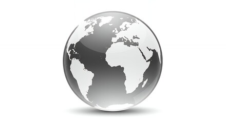 Gray earth globe graphic