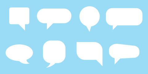 Fototapeta premium Set of comment speech bubble on orange background. Chat message speech bubble