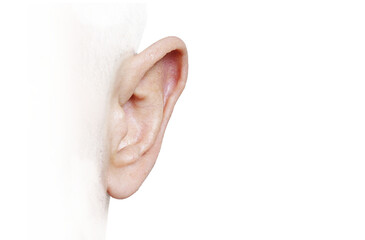 Close-Up Isolated Human Ear PNG with Transparent Background – Hearing and Anatomy Detail
