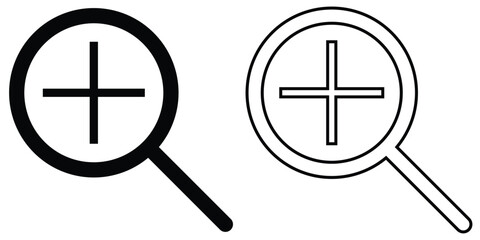 Search object, Lens icon set. Graphical vector illustration of zoom icon. math icon isolated zoom lens icon set. Vector magnifying glass icon set on white background. 