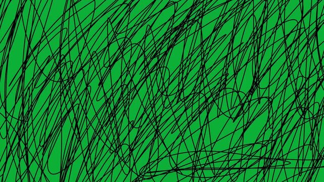 Zigzag lines handdrawn animation | Green screen pattern background