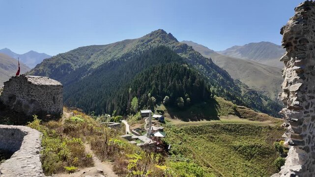 A view from the historic Kale-i Bala in Rize, Turkey
