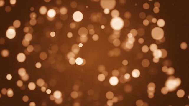 Bronze and Cream Bokeh Lights Background - Abstract dreamy background featuring a mesmerizing display of bronze and cream bokeh lights.