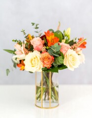 Vibrant floral arrangement in a glass vase (1)