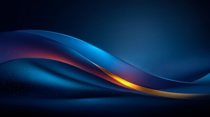 Fototapeta premium Blue and orange wave with a lot of detail. The blue is very dark and the orange is very bright