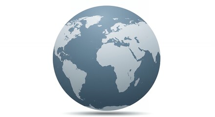 Fototapeta premium Stylized gray world globe graphic
