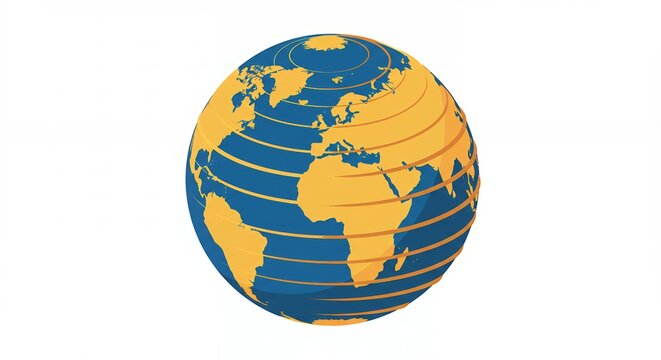 Stylized globe graphic design illustration