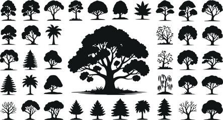 Naklejka premium Stylized tree illustration with vibrant color palette and clean lines