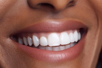 Obraz premium African American Woman's Close-up White Smile